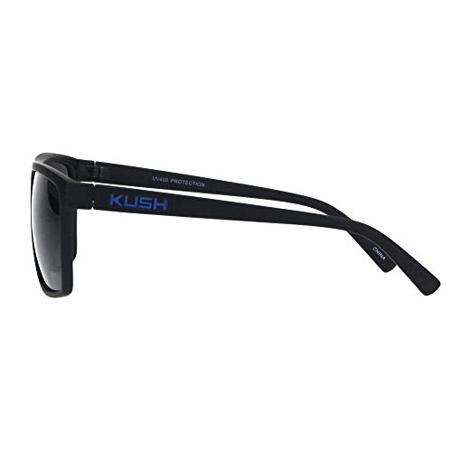 Mens Kush Classic Thin Plastic Flat Top All Black Gangster Sunglasses3