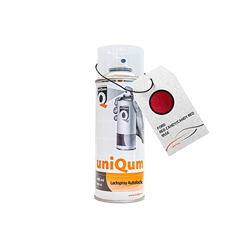 uniQum Autolack Spraydose für Auto fürs FORD RED CANDY/CANDY RED 9SSE Autolack Reparatur 400 ml