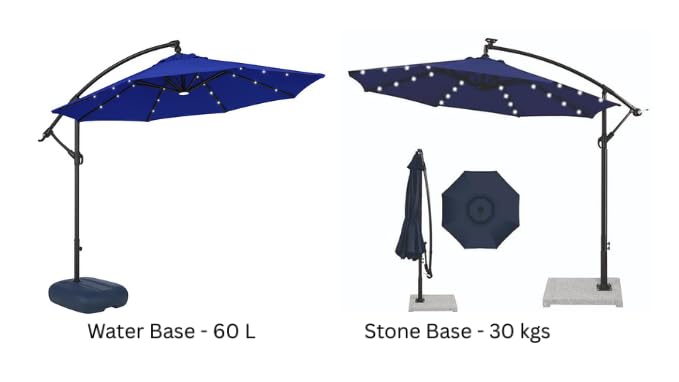 Image of Invezo Garden Umbrella LED Side Pole Round Outdoor Patio Umbrella (9ft diameter) Patio outdoor /Big Size Outdoor /Balcony Umbrella.