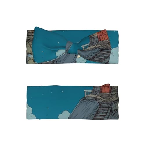 Small house on the mountain Picture Baby Bow Headband Super Stretchy Soft Bows Hair Accessories for Newborn Infants Toddlers Kids Girls2
