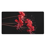 彼岸花 花柄2 マウスパッド 大型 超大型 デスクマット ゲーミングマウスパッド アニメ キーボードパッド 防水 滑り止め 耐久性 おしゃれ マウス用パッド ズ オフィス/自宅兼用(サイズ：750×400×3mm)