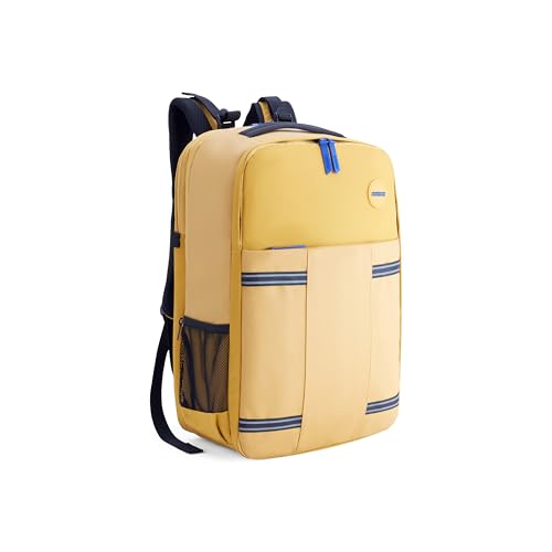Image of American Tourister Aston 2.0 | 40 Ltrs | 2 Compartments | Bottle Pocket | Ergonomic Padded Back Panel & Shoulder Straps | Outdoor Laptop Backpack | 1 Year International Warranty | Yellow