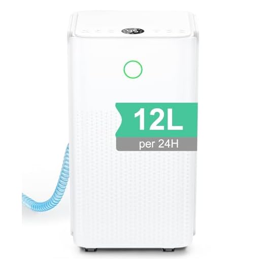 Deshumidificador 12L/24H - Deshumidificadores Eléctrico con Compresor, 3 Modos, Silencioso y de Bajo Consumo, Drenaje Continuo, Depósito 2,2L, Temporizador 24H, Deshumificadores de Humedad para Hogar