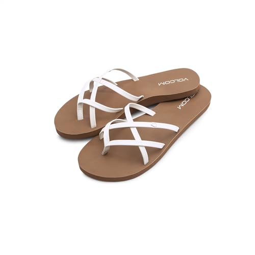 Image of Volcom Women's New School Strappy Flip Flop Flat Slide Sandal
