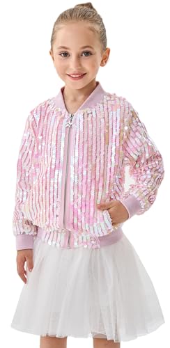 Image of 2Bunnies Girl Ombre Pastel Gradient Shimmer Sparkle Colorful Sequin Bomber Jacket