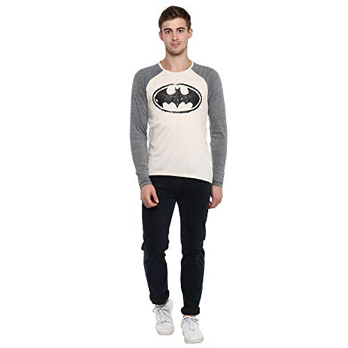 Image of Free Authority Batman Printed Regular Fit Grey Cotton Men's T-Shirt