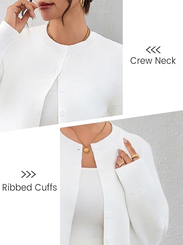 Image of Ibeauti Cropped Cardigan Sweaters for Women 2026 Trendy Spring Y2k Outfit Long Sleeve Button up Open Front Short Knit Sweater