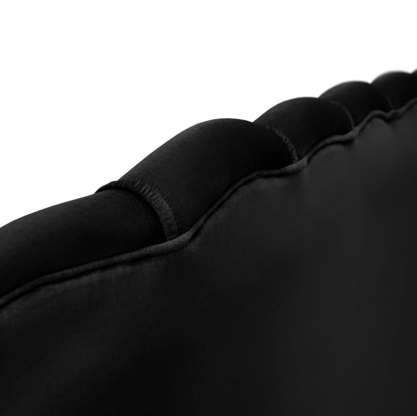 Sofa 2 Sitzer schwarz 150 cm - mit weicher Füllung, gesteppter Rückenlehne, mit goldenen Beinen, in Veloursstoff - Couch für Wohnzimmer, Gästezimmer, Wohnzimmer Möbel – Bild 7