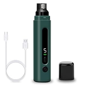 SUPERFA Electric Dog Nail Grinder With Dust Proof, 5 Speed Silent Dog Nail Trimmer with LED Lights, Electric Dog Nail Grinders For Large Medium Small Dogs