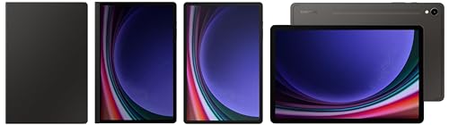 Image of Samsung Galaxy Tab S9+ RAM 12 GB, ROM 256 GB Expandable, Wi-Fi + 5G Tablet, Gray with S9 Plus Screen Protector, Transparent & S9 Plus Privacy Screen, Black & S9 Plus Book Cover Keyboard, Black