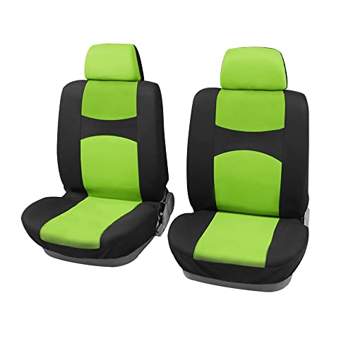X AUTOHAUX カーシートカバーキット ユニバーサル フロント フラット 布生地 シートプロテクターパッド ほとんどの車 トラック SUV用 4個 グリーン