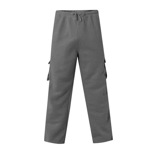 Mens Cargo Sweatpants Open Bottom Baggy Wide Leg Sweatpants Plus Size Elastic Waist Cargo Sweat Pants with Pockets2