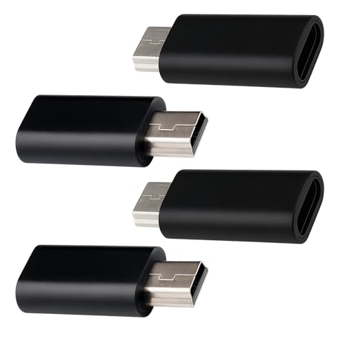 CanQuanSWZX 4PCS Adaptateur USB C vers Mini USB Type C, Femelle vers Mini USB Mâle pour Charge et Synchronisation des Données, Compatible avec Appareils MP3,...