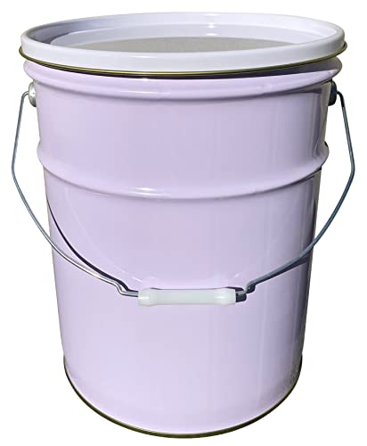 前田製作所 スチールペール 20L 白（缶薄ピンク） 内面塗装 かぶせ蓋セット 100705050