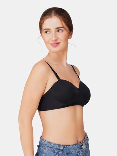 Image of BEWILD Women Balconette Bra | Lightly Padded Comfort | Soft Breathable Cotton Fabric | Seamless Design | Wirefree Comfort | Supportive Fit | Stylish Underwear