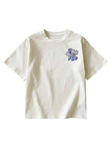 Image of RoseSeek Women's Hawaiian Shirts Tropical Graphic Tees Crewneck Short Sleeve Vacation Summer T Shirt