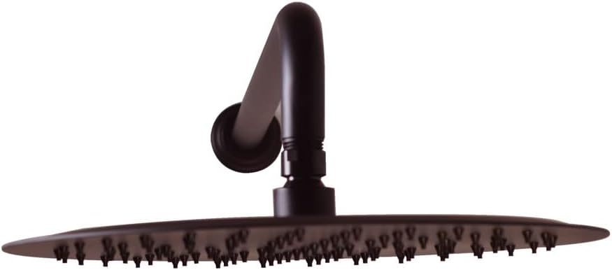 12" Oil Rubbed Bronze Rain Shower Head with Wall Mount Arm