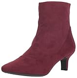 Rockport Women's Kimly Stretch Bootie Ankle Boot, Wine Microsuede, 7 M US