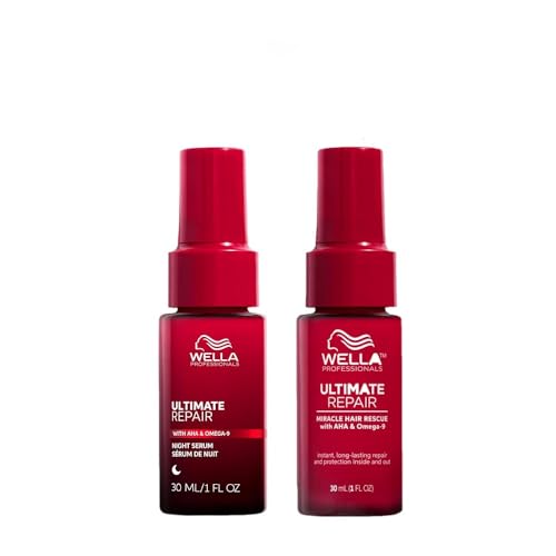 Bundle of Wella Professionals Sérum Ultimate Night Repair 30ml + Miracle Hair Rescue 30ml, Tratamiento Reparador Para Cabello Dañado, Antiencrespamiento, Para Todo Tipo de Cabello