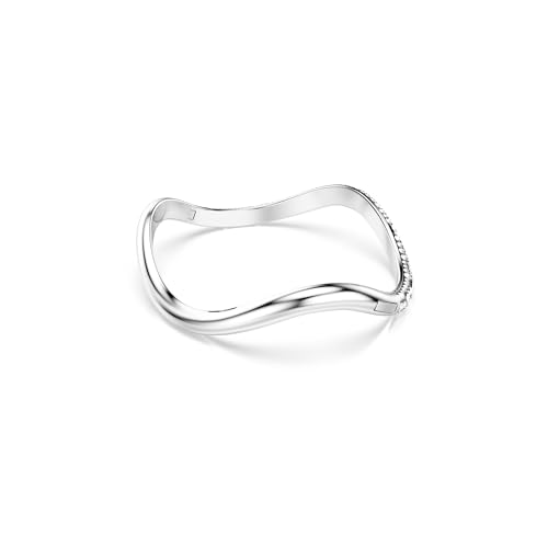 Swarovski Bracciale Rigido Sublima, Taglio Round, Bianco, Placcato Rodio - 4