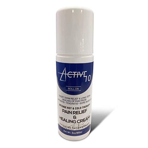 Pain Relief Cream 3oz Roll-On - Relieves: Inflammation, Muscle, Joint, Back, and Knee Pain - Contains Natural Organic Ingredients - 100% Guarantee - Active 10