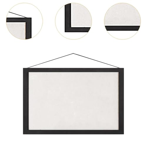 Tableau d'affichage mural noir en bois pour rangement bureau - 2
