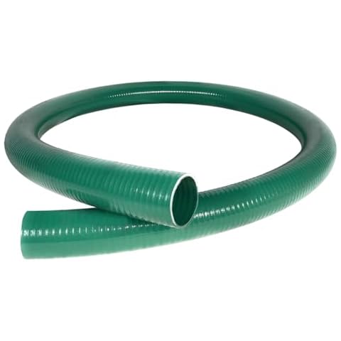 Gloxco Heavy Duty Green PVC Suction Hose for Water Transfer, 60 PSI Max Pressure, 3" Inside Diameter, 10 ft Length Cover