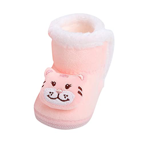 Nonslip Boots for Baby Boots Toddler Shoes Fleece Warm Booties Shoes Fashion Printing Non Slip Breathable Nude