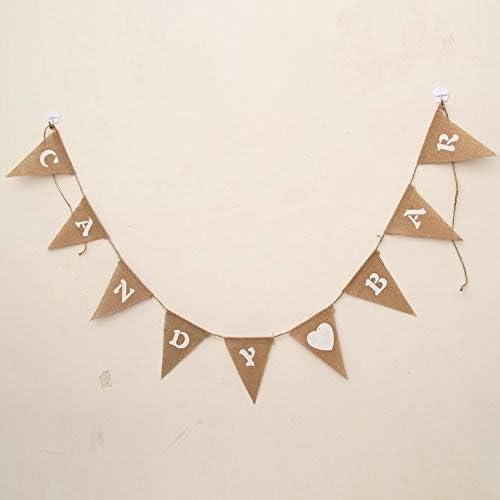9Flags Candy Bar Vintage Yute Hessian Burlap Banderines Bandera BodaCumpleañosFiesta en Casa Fotografía Accesorios Decoración
