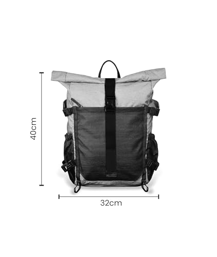 Image of karkaza Backpack Rolltop Rucksack Women & Men School Bag Unisex Water-Resistant Casual Daypack fits 15 inch Laptop