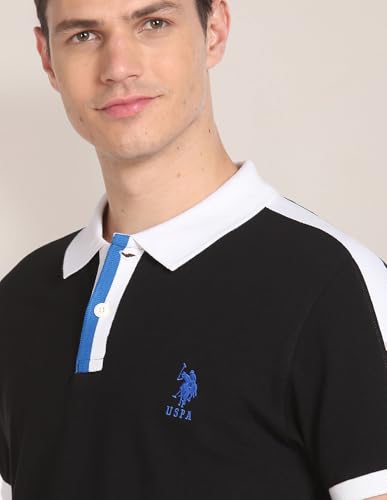 Image of U.S. POLO ASSN. Solid Slim Fit Polo T Shirts for Men - 100% Cotton, Half Sleeve Mens Tshirt