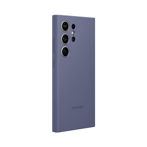 Image of Samsung Galaxy S24 Ultra Silicone Case Phone Case, Protective Cover with Color Variety, Smooth Grip, Soft and Sleek Design, Snug Fit, US Version, EF-PS928TVEGUS. Violet