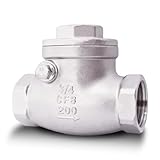 3/4' NPT Horizontal Check Valve, Stainless Steel Non...