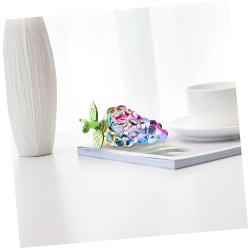 VINTORKY Peach Ornaments Home Decor Fruit Home Grape Decor Decorative Grape Prop Tabletop Grape Decor Artificial Grape Figurine Artificial Grape Statue Crystal Persimmon Bunch of Grapes