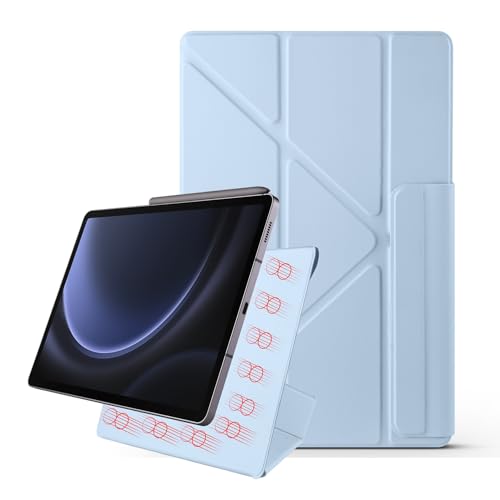 Coque pour Samsung Tab S10 Lite de qualité supérieure avec rabat magnétique bleu
