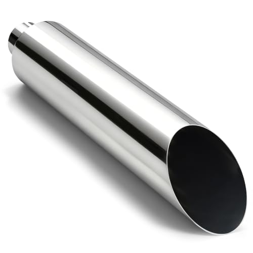 4" Inlet 7" Outlet 36" Long Polished Silver, TerraRover Stainless Steel Miter Cut Diesel Exhaust Stack Diesel Exhaust Tip Straight by TerraRover - Used condition - US$62.64