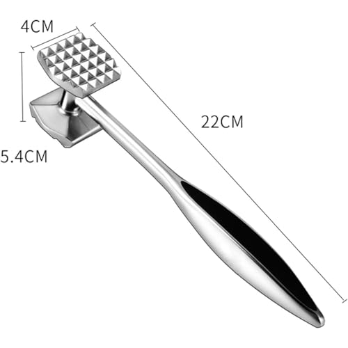 Image of Meat Tenderizer Mallet Stainless Steel, Premium Meat Hammer Tenderizer, Kitchen Meat Mallet for Chicken, Conch, Veal Cutlets, Beef & Steak, Meat Pounder Flattener, Non-Slip Grip