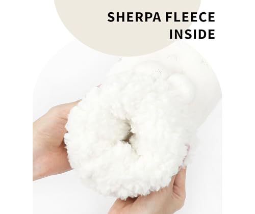 Image of Keyela Womens Non-Slip Sole Slipper Socks, Fluffy Winter House Booties