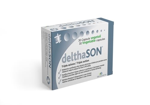 Delthason Integratore Alimentare Naturale di Valeriana, Passiflora e Melatonina per Favorire l'Addormentamento e la Qualità del Sonno - 30 caps
