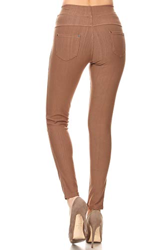 Image of Leggings Depot Women's Cotton Blend Stretch Pull-on Jeggings Casual Pants with Pockets (Available in Plus Size)
