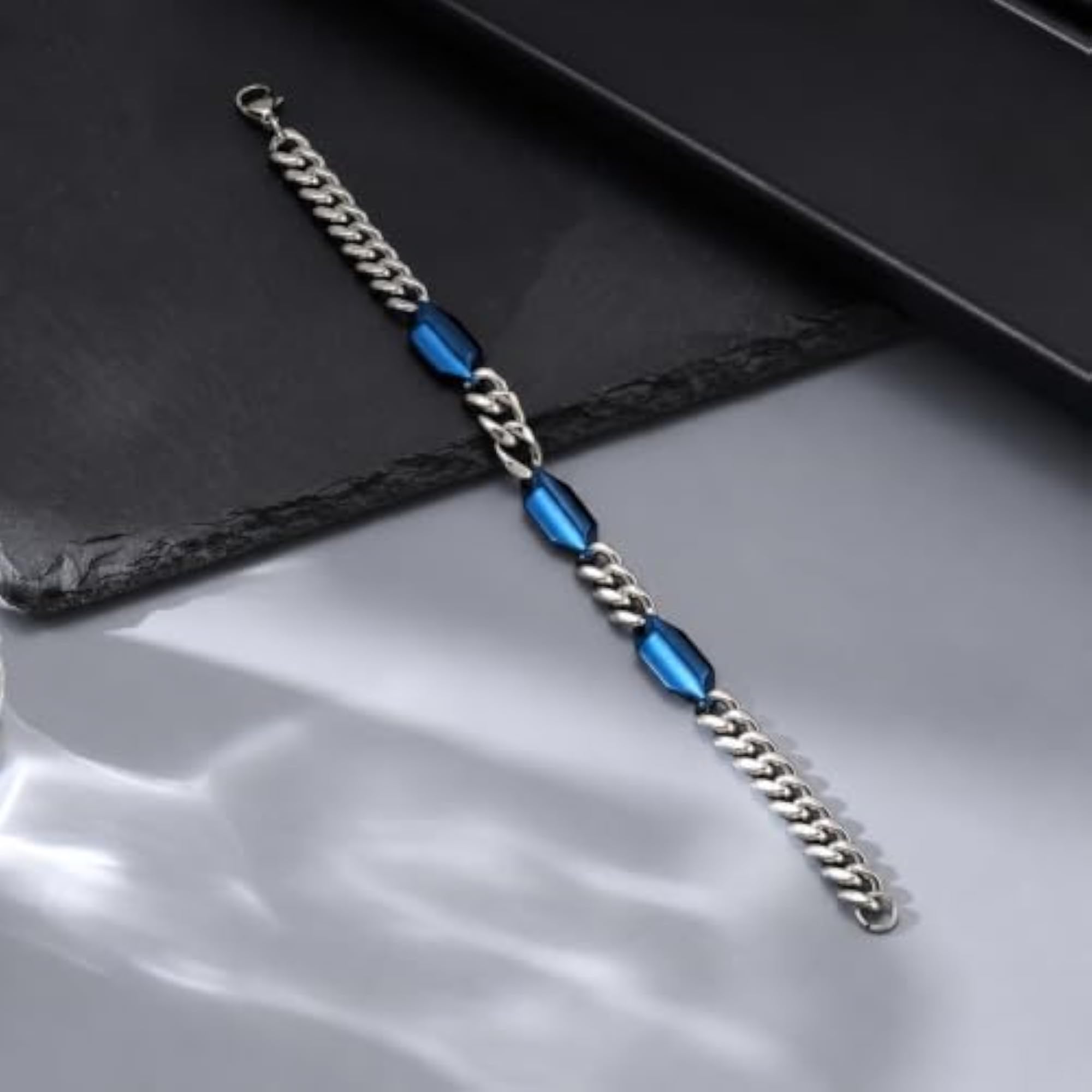 Azure Apex Link Bracelet for Men, Stylish Hand Band Gift