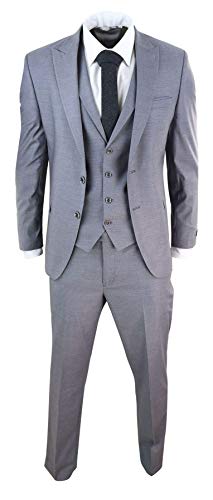 Costume gris 3 pièces sur mesure pour hommes coupe revers de pointe HOTK