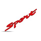 WAPEXI 1Pc Sport Emblème Badge pour VW Golf 8 GTI AB Bj.2020 Métal Voiture Coffre Arrière Hayon Aile Latérale Autocollant Logo Lettres Stylisme Accessoire,Red