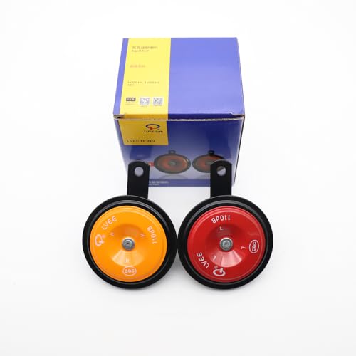 LVEE DL126L Disk type Car Horn grey 12V IPX6 waterproof Loud Electric snail Horns kit High Low Tone Truck Bus motorcycle Vehicle horn Low temperature and high temperature resistance