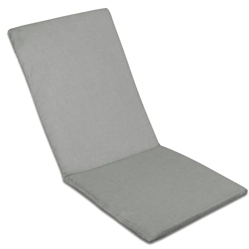MERCURY TEXTIL- Cojín para Tumbona Estampado o Liso de Exterior o Interior, Cómodo, Lavable y Elegante. Ideal para Jardín, Piscina, Playa, Terraza y Balcón. (120x50cm, Gris)