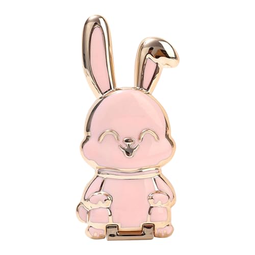 Donchaanfuuy ﻿Foldable Bunny Cell Phone Stand,Cute Rabbit Phone Stand for Desk,Phone Holder for All Mobile Phones,Portable Foldable Phone Bracket (Pink)
