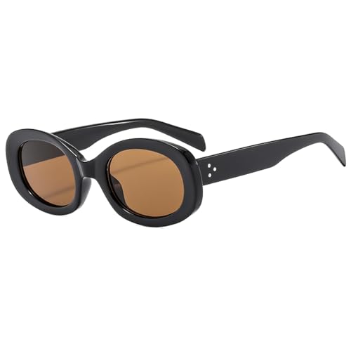 Lunettes de soleil ovales pour femmes et hommes avec rivets et verres dégradés