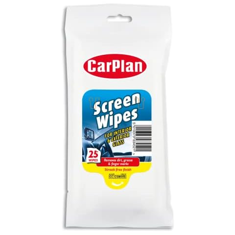 CarPlan Screen Wipes - Interior and Exterior Glass, 25 wipes Cover