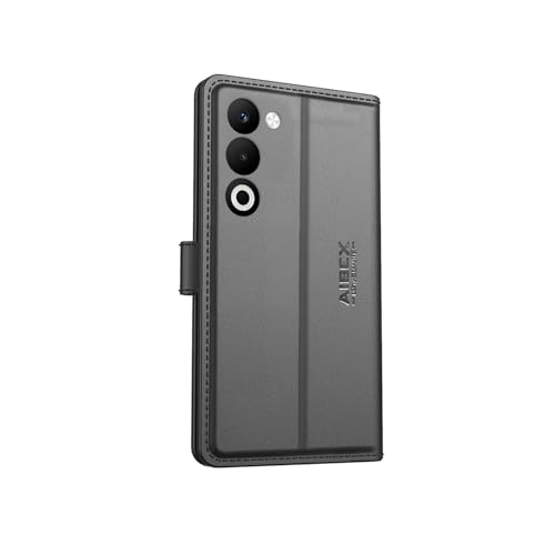 Image of AIBEX Compatible for Oppo K13X 5G / Oppo A5 5G Flip Cover Leather Finish with Magnatic Closure | Inside TPU with Card Pockets | Wallet Stand | Complete Protection Flip Case -Black