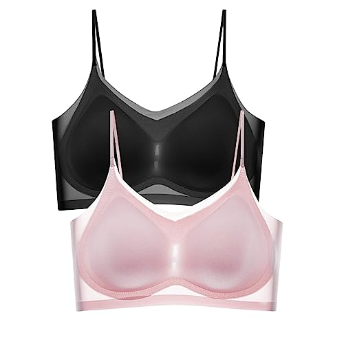 Sujetador push up sin aros para mujer, sujetador ajustable, sujetador suave, tirantes cómodos, sin aros, sujetador acolchado con encaje fino, bralette de comodidad adicional, extensión de sujetador,